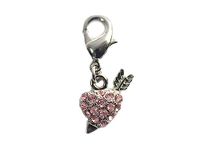 INNSPIRO NICE CHARMS metalen hanger hart met 15 gelijkenissen met karabijnhaak 10 x 15 mm 25 u, 5x17mm., Metaal, Geen edelsteen