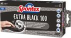 SPONTEX Extra Black Vinyl Wegwerphandschoenen, Maat M, 100 Stuks, Zwart