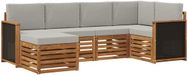 vidaXL Hoek loungeset 6 places Acacia bois Naturel et gris clair