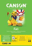 Canson Tekenschetsblok voor kinderen, A2 formaat, 90 g/m², 30 vellen, Wit