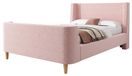 StarTech Kinderbed - Enkel bed in glijbaanmodel - 90 x 200 cm - Roze - Fluweelbekleding - Houten frame - Opbergruimte - Zonder matras