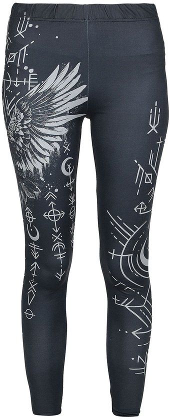 Black Premium by EMP Zwarte Leggings met All-over Vogelprint - Dames - L