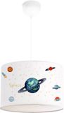 lux.pro Kinder hanglamp Rugby wit met planetair motief