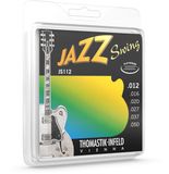 Thomastik-Infeld JS112 Jazz Swing Elektrische Gitaar Snarenset Nikkel Flatwound Medium Light 12-50