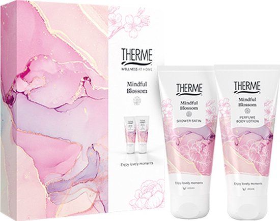 Therme Mindful Blossom Shower Gel + Body Lotion Geschenkset 400 ml