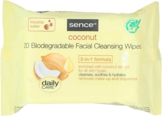 Sence Gezichtsreinigingsdoekjes Coconut - 20 stuks