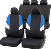 WALSER CarComfort Autostoelhoes Cala complete set - universele autostoelhoezen zwart-blauw - stoelhoezen polyester
