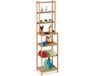 Merkloos Relaxdays badkamerrek, bamboe, HxBxD 180 x 44 x 33 cm, 7 etages, staand rek voor keuken & badkamer, voorraadrek, naturel