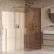 Brauer Oblivion - Inloopdouche - Brons Glas - 100 x 200 cm - met Zijwand 30 cm - incl. Glascoating - PVD Goud Geborsteld
