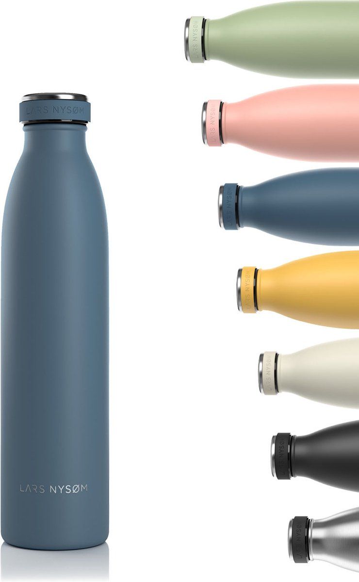 LARS NYSØM Roestvrijstalen drinkfles 'Ren' 750ml Blue Stone