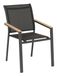 Hesperide 196836A Terras Tuinstoel Plat Zitje Gecapitonneerde Rugleuning Aluminium, Hout Antraciet