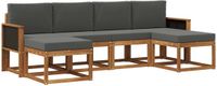 vidaXL - Bank loungeset - 6 zitplekken - Polyester - Natuurlijk en antraciet