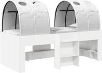 vidaXL Bed met Tunnel 3 st Wit Bewerkt hout