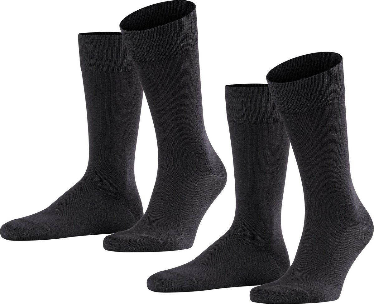 Falke Happy Heren Sokken - 2pack - Zwart - Maat 43-46