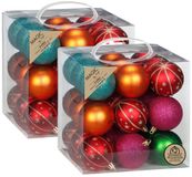 Inge-glas Inge's Christmas Decor Gmbh Kerstballen - 54 stuks - 6 cm - Gekleurd - Kunststof