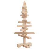 VidaXL Houten kerstboom massief grenenhout natuurlijk met onbehandeld