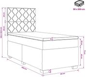 vidaXL Boxspringbed met matras, donkergrijs, 80 x 200 cm, gestoffeerd