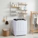 VidaXL Mini wasmachine met twin tub 3,6 kg zwart en wit