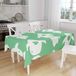 Bonamaison Tafelkleed, Anti-Mold, Sneldrogend, Waterdicht, 100% Polyester Tafellaken, Petroleum Groen, Wit, 140 x 160 Cm