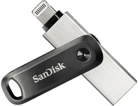 SanDisk iXpand Flash Drive Go - 64GB - USB Type-A / Lightning - Black/Silver