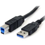 StarTech.com USB 3.0 A naar B kabel, 3 m, zwart