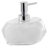 Gedy Chanelle Zeeppompje Zeepdispenser, hars, wit, 7,8 x 11,5 x 12,6 cm