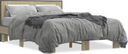 Maison Exclusive - Cadre de lit Chêne Sonoma, 140x190 cm, fait de panneaux de particules et de métal