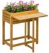 Jardinière surélevée avec pieds - Bac de culture surélevé - Plateau de travail rabattable - Bois massif peint - Doublure en non-tissé - 64 x 63 x 74,5 cm
