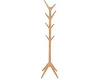 Merkloos WOLTU Massief houten kapstok Staand Boom Kleding Hoeden Rail met 8 haken Hanger voor hal, hal, slaapkamer