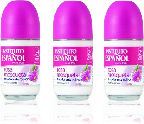 Instituto Espanol Wilde Roos Deo - Deodorant Vrouw - Anti Transpirant - Deo Roller Dames 3 x 75 ml