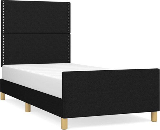 vidaXL Bedframe Zonder Matras Stof Zwart 80x200 cm