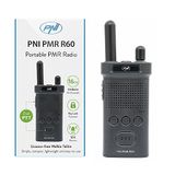 PNI PMR R60 446 MHz draagbaar radiostation, 0,5 W, scannen, toetsenvergrendeling, SOS, monitor, 1200 mAh batterij