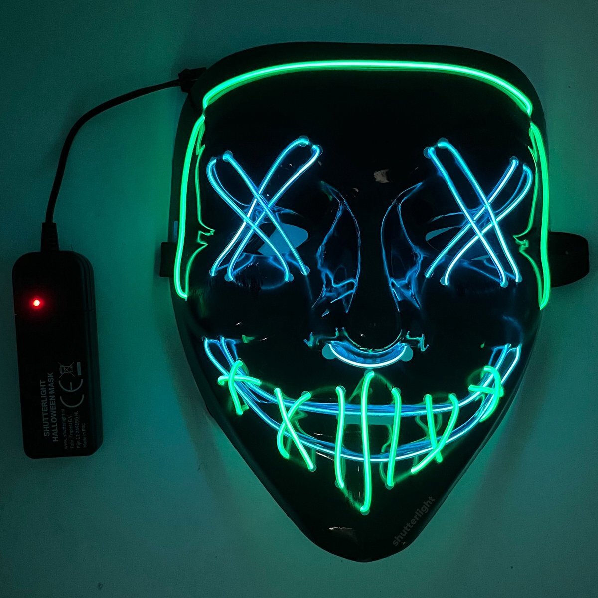 Shutterlight® LED Purge Masker - Blauw & Groen - Halloween - Festival