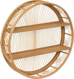 Atmopshera Ina Wandplank Rond - Bamboe - Dia 70 cm - Bruin