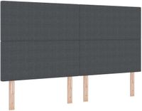 vidaXL LED Hoofdbord met hoofdeinde Donkergrijs 180 cm Corduroy stof