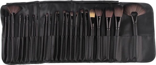 Heble ***24-delige Complete Make-up Kwasten Set: Met Foundation, Poeder, Oogschaduw Kwasten + Leren Opbergetui - van ***