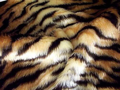 CRS Fur Fabrics Animal Fun Faux Fur Stof Materiaal - Tijger, 1Mtr - 150cmx100cm