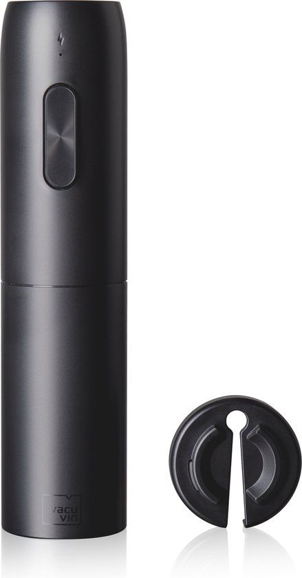 Vacu Vin Elektrische Wijnopener – Oplaadbare Kurkentrekker – Inclusief Foliesnijder en USB-C Kabel – Zwart