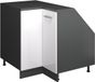 Vicco Rion Armoire pour mur incliné Armoire d'angle – 75,6 x 81,6 cm avec 1 porte, corps de meuble 60 cm de profondeur Blanc Laqué Brillant