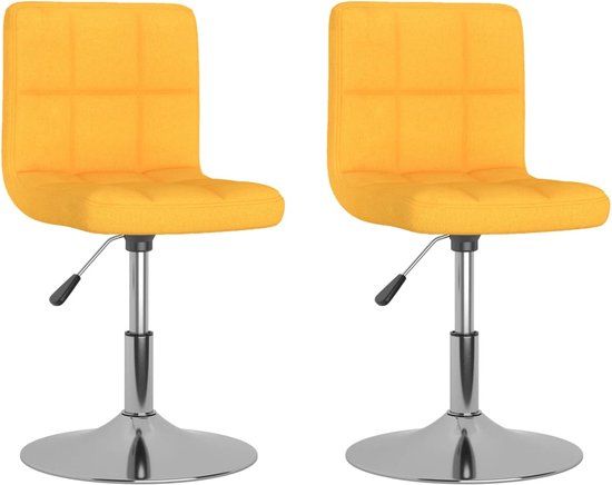 vidaXL Eetkamerstoelen draaibaar 2 stuks stof geel