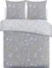 Vision Freya Housse de couette 200x200cm - Coton - Gris/Blanc/Orange - Fleurs - 2 Taies d'oreiller