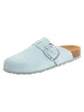 Tamaris - Dames - Muiltjes - Blauw - Leer - 42 EU