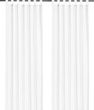 heimtexland ® Dekoschal met lussen en plooiband Uni wit HxB 245x140