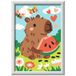 Ravensburger CreArt Serie E, Capibara Gloton, schilderen op nummer, afmetingen 13,20 x 9,50 cm, spelletjes voor kinderen 7 jaar, cadeau-ideeën, cadeau voor kinderen van 7 jaar