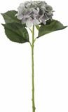 Mica Decorations Kunstbloem - Hortensia tak - lichtblauw - 51 cm - losse steel - Kunst zijdebloemen