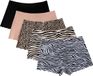 Emilie collection Fliex Emilie collection - Boxershorts - Dames - Multipack 5 stuks - Zebraprint - Beige/Zwart/Bruin/Wit - Maat M