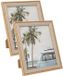 Atmosphera Fotolijstje Java - 2x - voor 20 x 25 cm foto - beige - mdf/glas - ornament frame linnen - 24.5 x 29.5 cm - staand/hangend
