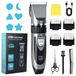 Cozary Professionele baardtrimmer voor heren, opladen via USB met led-display, 120 min, 4 geleidingskammen, draadloze tondeuseset voor mannen, kinderen of huisdieren