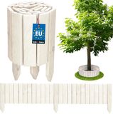 KOTARBAU® Bloembedrand, Rolborder, 110 x 20 cm, Wit, Hout
