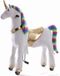 VROOOMY Cheval mécanique 6 à 9 ans – Cheval d'équitation avec mouvement de galop réaliste et peluche douce – Cheval jouet avec fonction de direction et roues antidérapantes – Sans piles – Arc-en-ciel